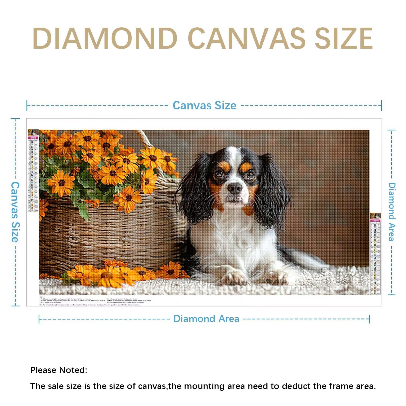 Diamond Painting Grande 200x100cm Perro Diamond Painting Adultos, DIY Flor Pintura de Diamante Manualidades Adultos, 5D Cuadrado Rhinestone Bordado Punto de Cruz para Home Decoration Regalo 0J-429
