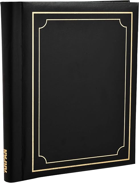 Arpan Black Large Deluxe Self Adhesive Photo Album Holds 10.8 x 7.5'' 40/Sheets, 80/Sides