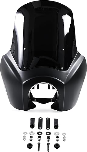 Kit de carenado alto negro mate y negro oscuro para parabrisas estilo club, carenado compatible con Harley-Davidson Dyna, Super Glide T Sport FXDXT,