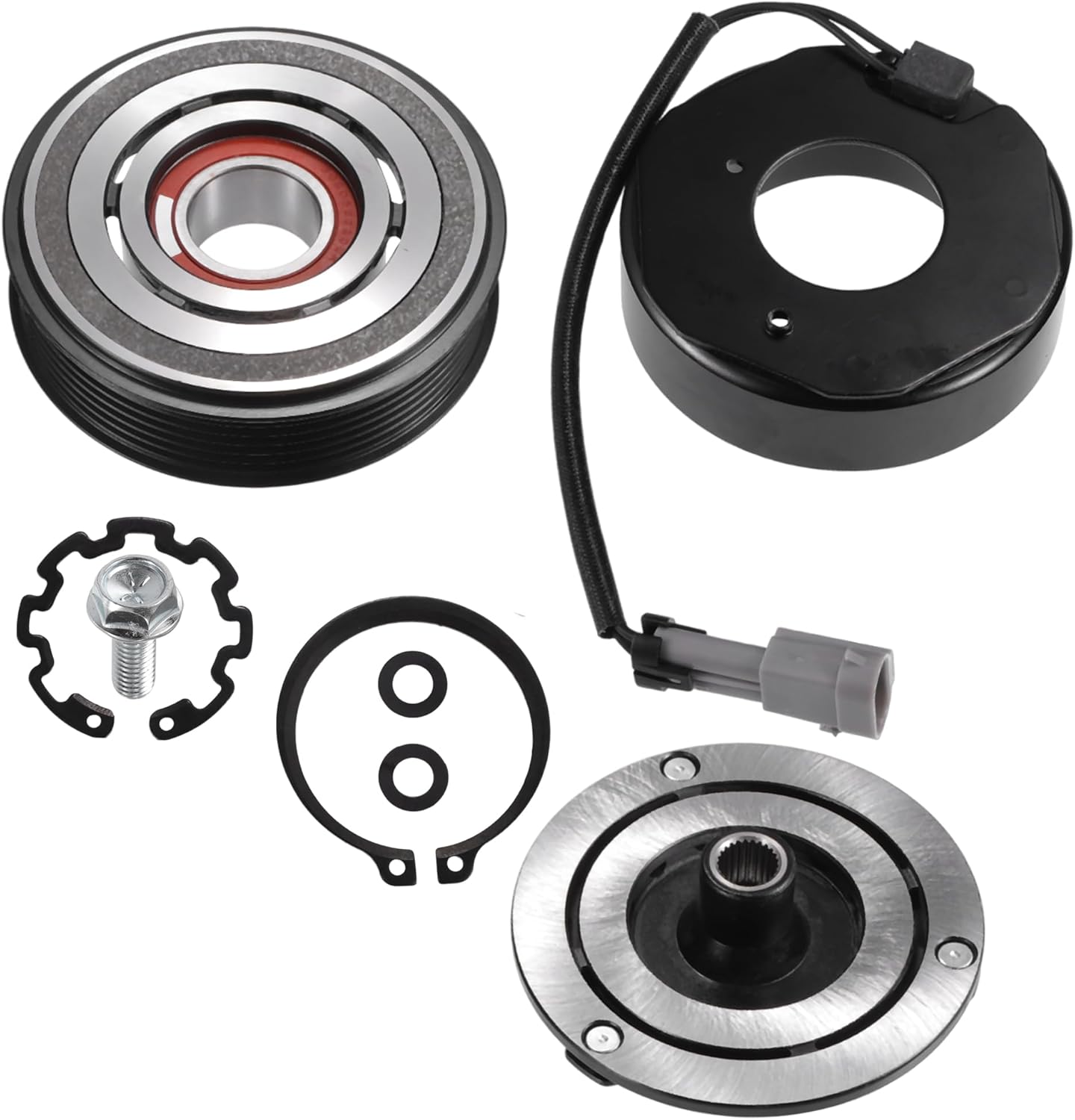 uxcell 1 Set AC Compressor Clutch Kit Replace for Chevrolet Silverado 2500HD 2002-2013 8 CYL 6.6L