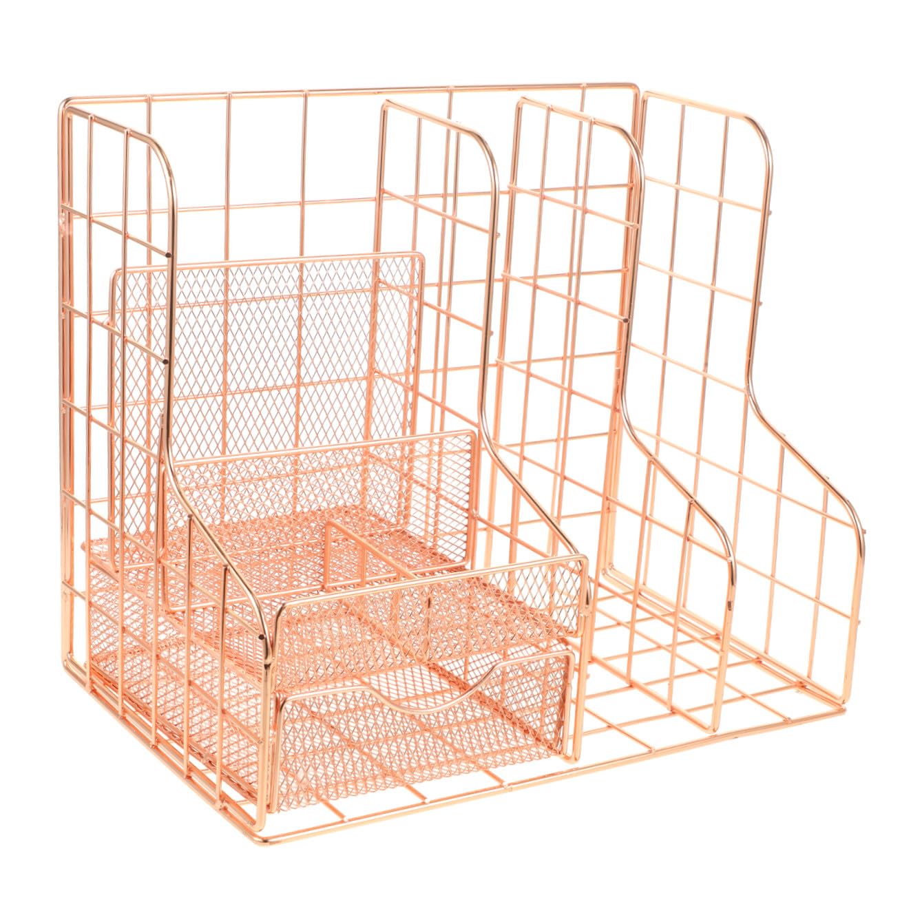 Tofficu Organiseur de Documents en Métal à Maille pour Bureau, Bac de Rangement Pratique pour Dossiers et Papeterie, Usage Maison et Toilettes