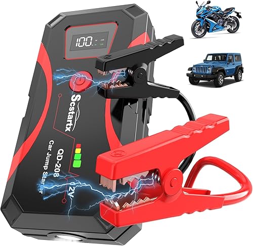 Miniatura 7 de Arrancador de batería de coche 208, batería de alimentación portátil de 2000 A, pico de 12 V, caja de salto para motocicleta de hasta 7 L de