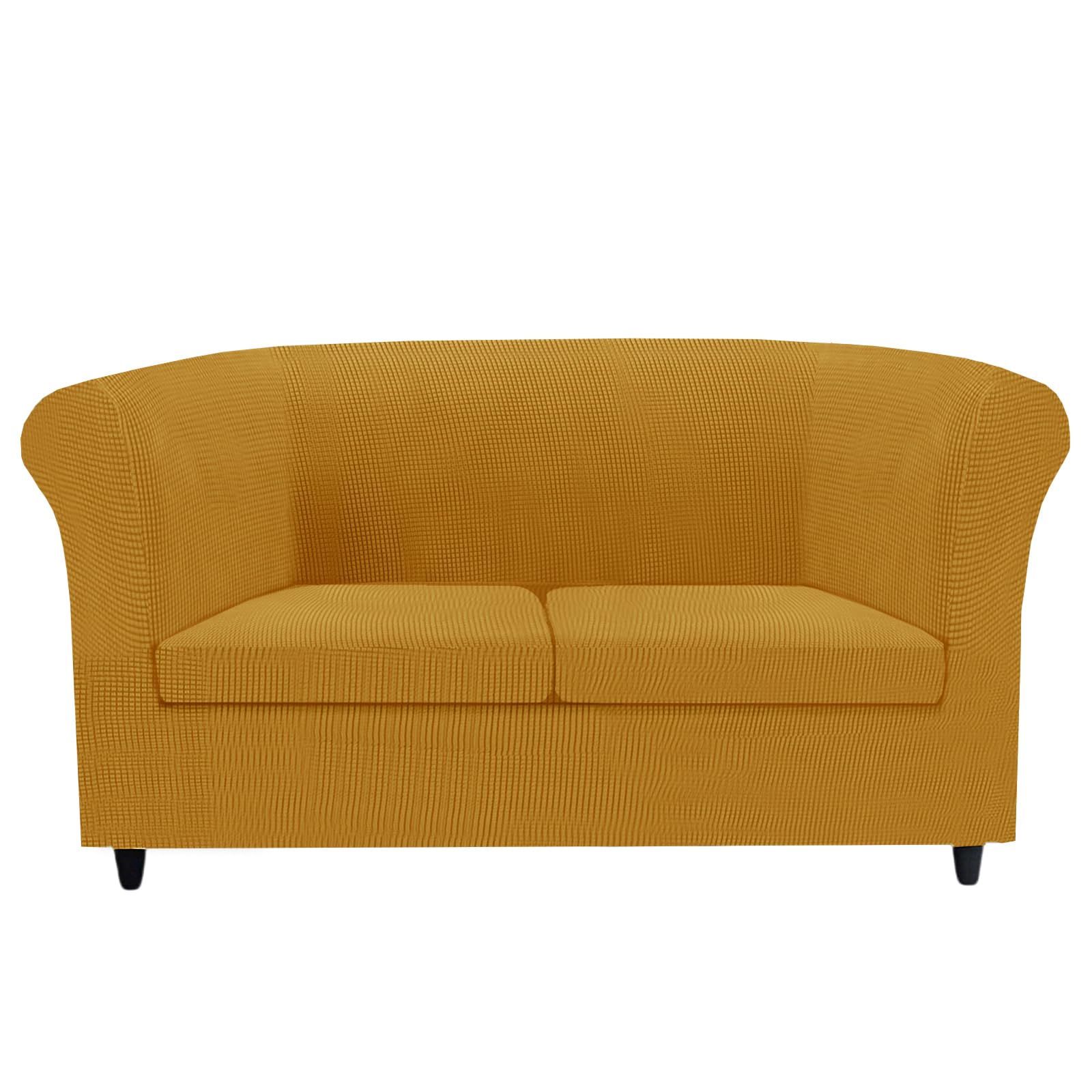 KYJSW Chesterfield Sofa Cover Stretch Jacquard Fabric Couch Slipcover With Armrests Cushion Cover Seat Cover Non-Slip Furniture Protector (Gold,SOFA+2 LARGE SEATS)