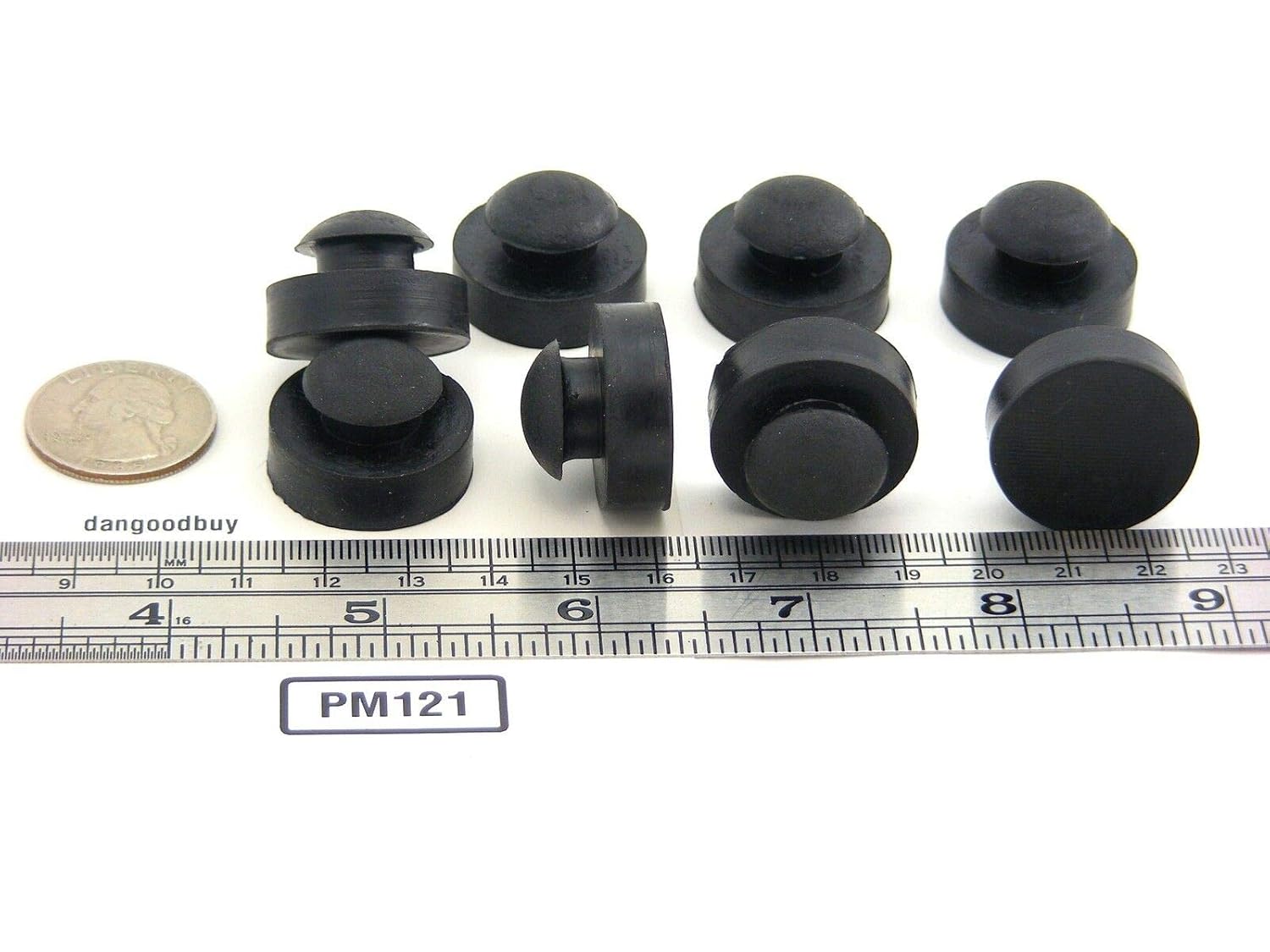 KapOD Grommets and Hole Plugs 8 Large Rubber Pushin Ridged Stem Bumpers 1" Diam Feet Fits 1