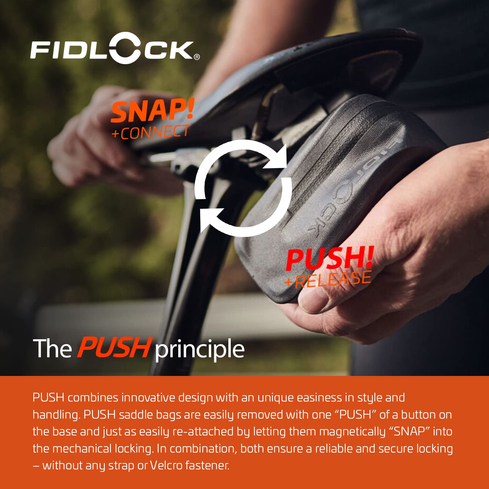 Fidlock Bag 600 + Saddle Base Sacoche de Selle avec Support Unisexe-Adulte, Noir, 600 ML
