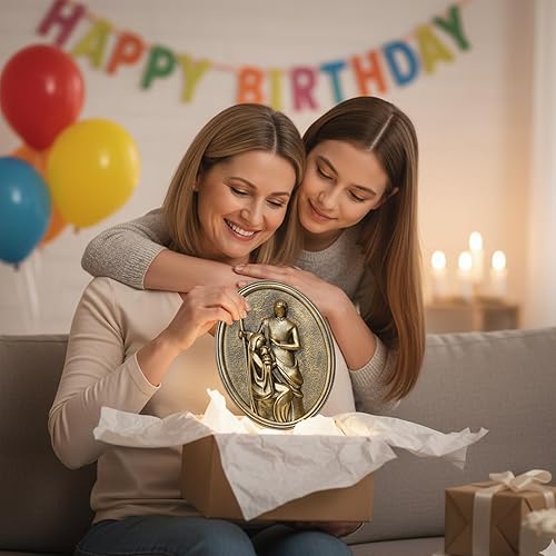 Miniatura 5 de Arte de pared enmarcado de Navidad con figuras de la Sagrada Familia del Nacimiento, María, José y el bebé Jesús, decoración de pared dorada Gold