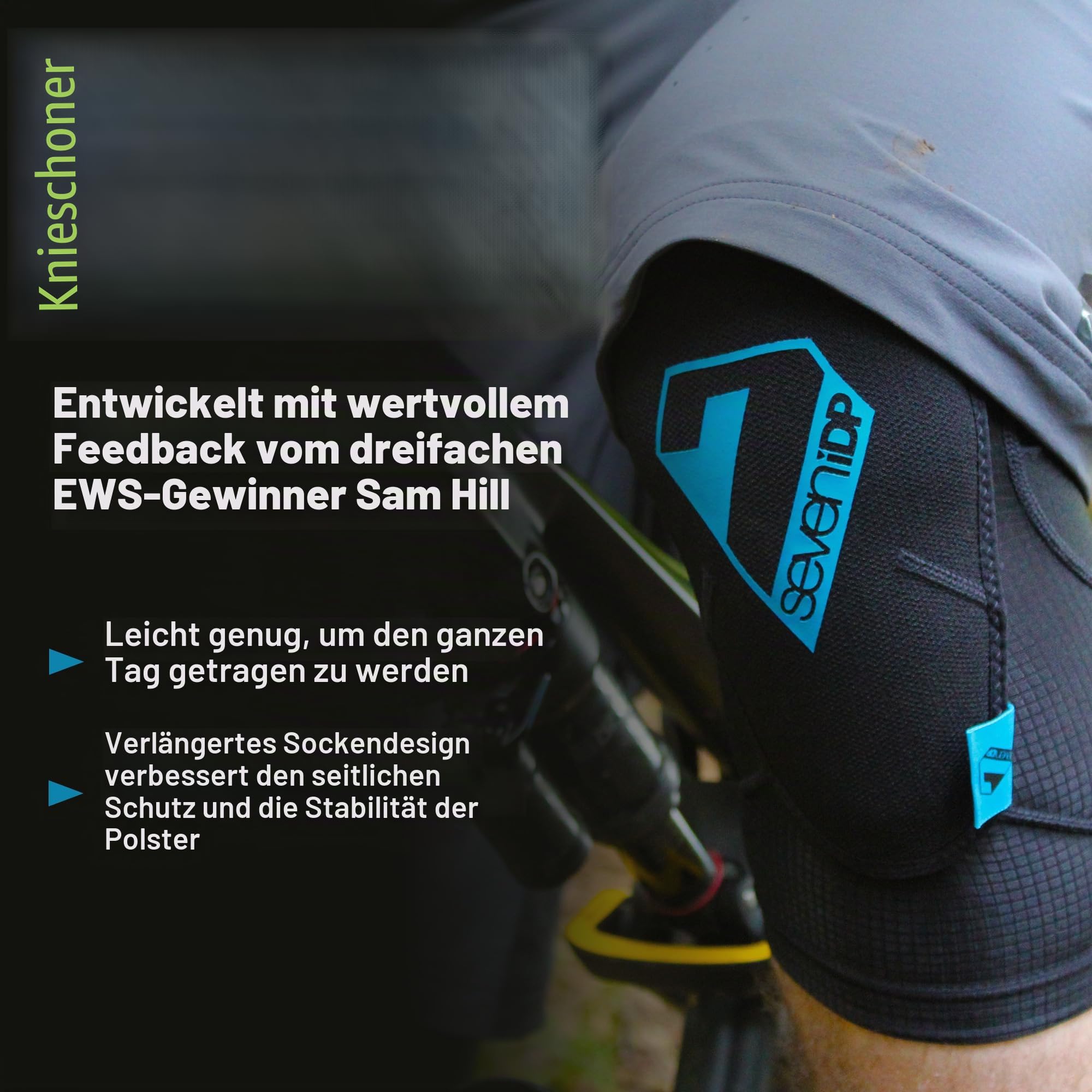 Seven iDP 7iDP Sam Hill Lite Knieschoner – Ultraleichter, Flexibler & Hochleistungsfähiger MTB-Schutz (XL)