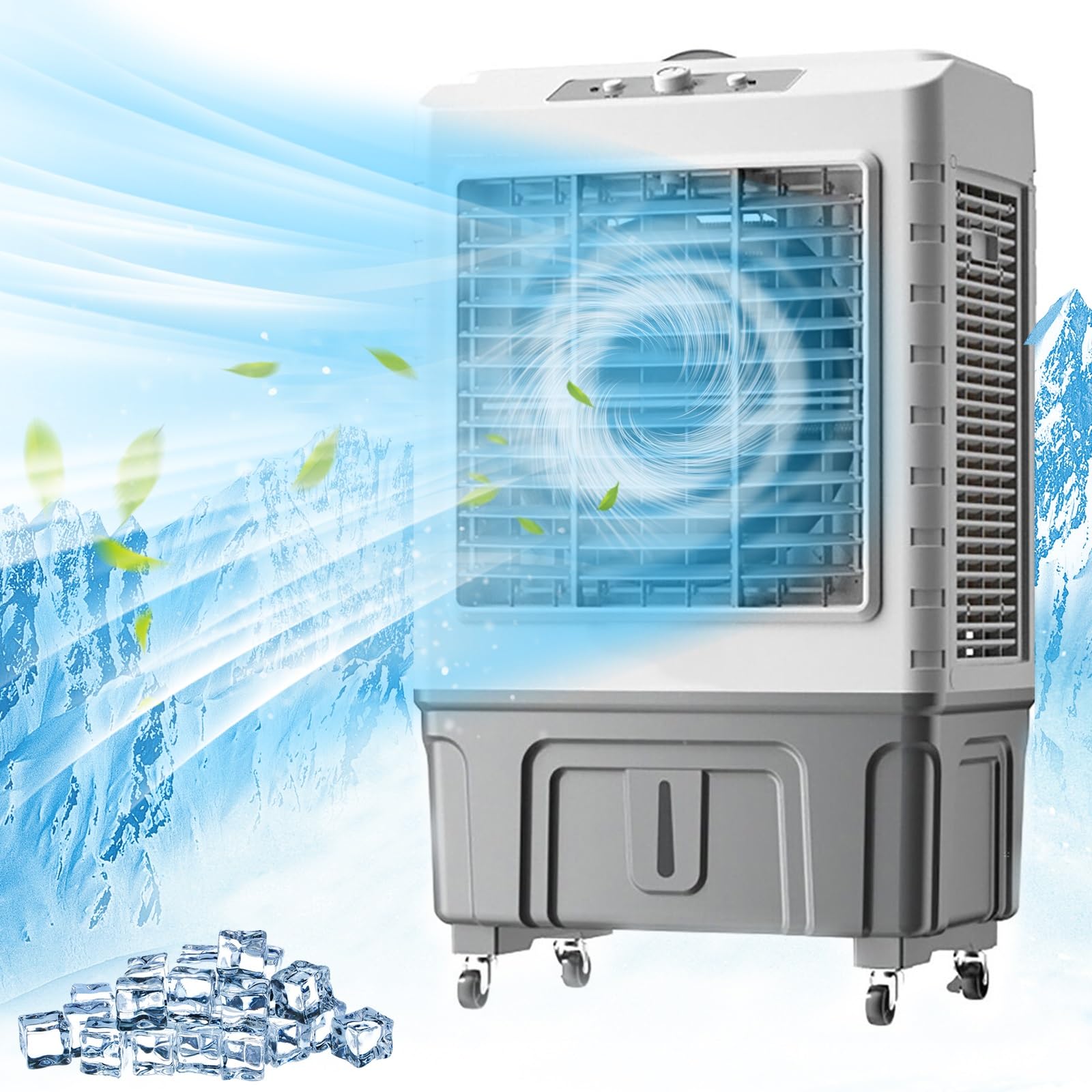TIANQIHAO Portable Air Cooler, 3-In-1 Evaporative Ac With 120° Oscillation, Wide Angle Cooling For Home & Office,88cm/35in-50l