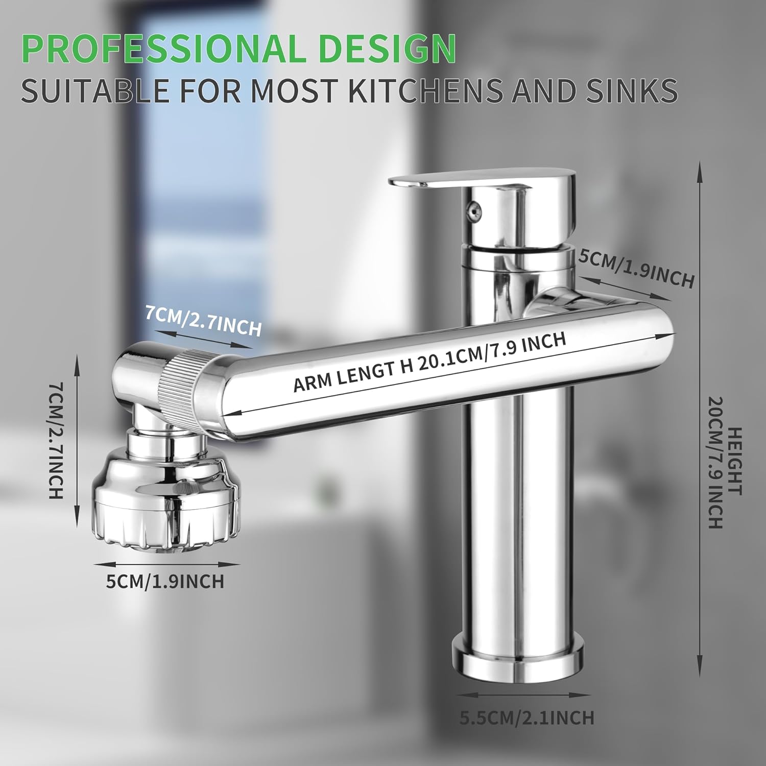 MHX Bathroom Faucet Single Handle Stainless Steel and Copper Alloy Bathroom Faucet Shower-Type Spout - 360° Rotation,Bathroom Sink Vanity Faucet Modern RV Faucet Single Hole Mirror Silver
