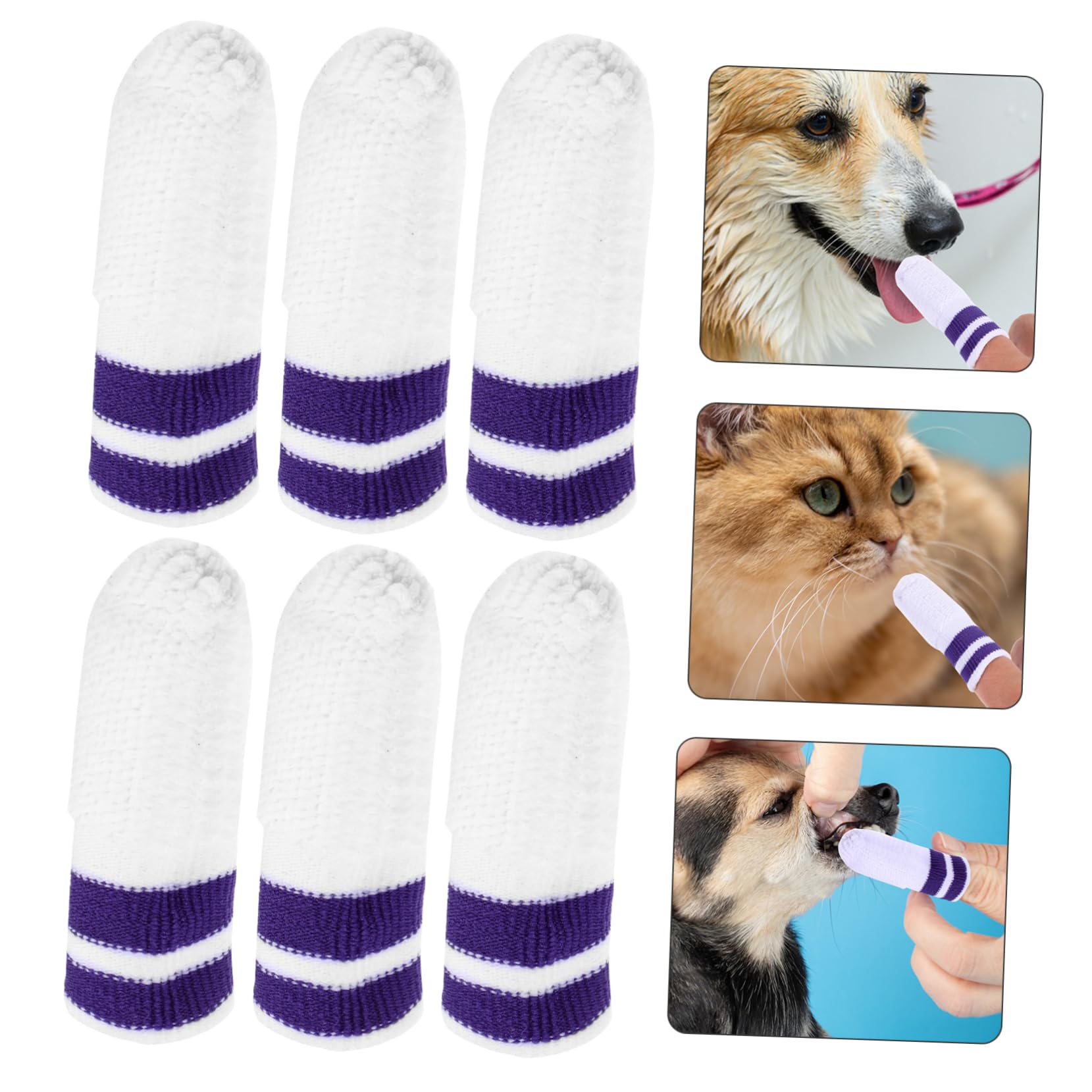 POPETPOP 30 Pièces Doigts de nettoyage pour animaux de compagnie Doigtier de nettoyage buccal pour animaux de compagnie Doigtiers pour de ie lingettes humides nylon