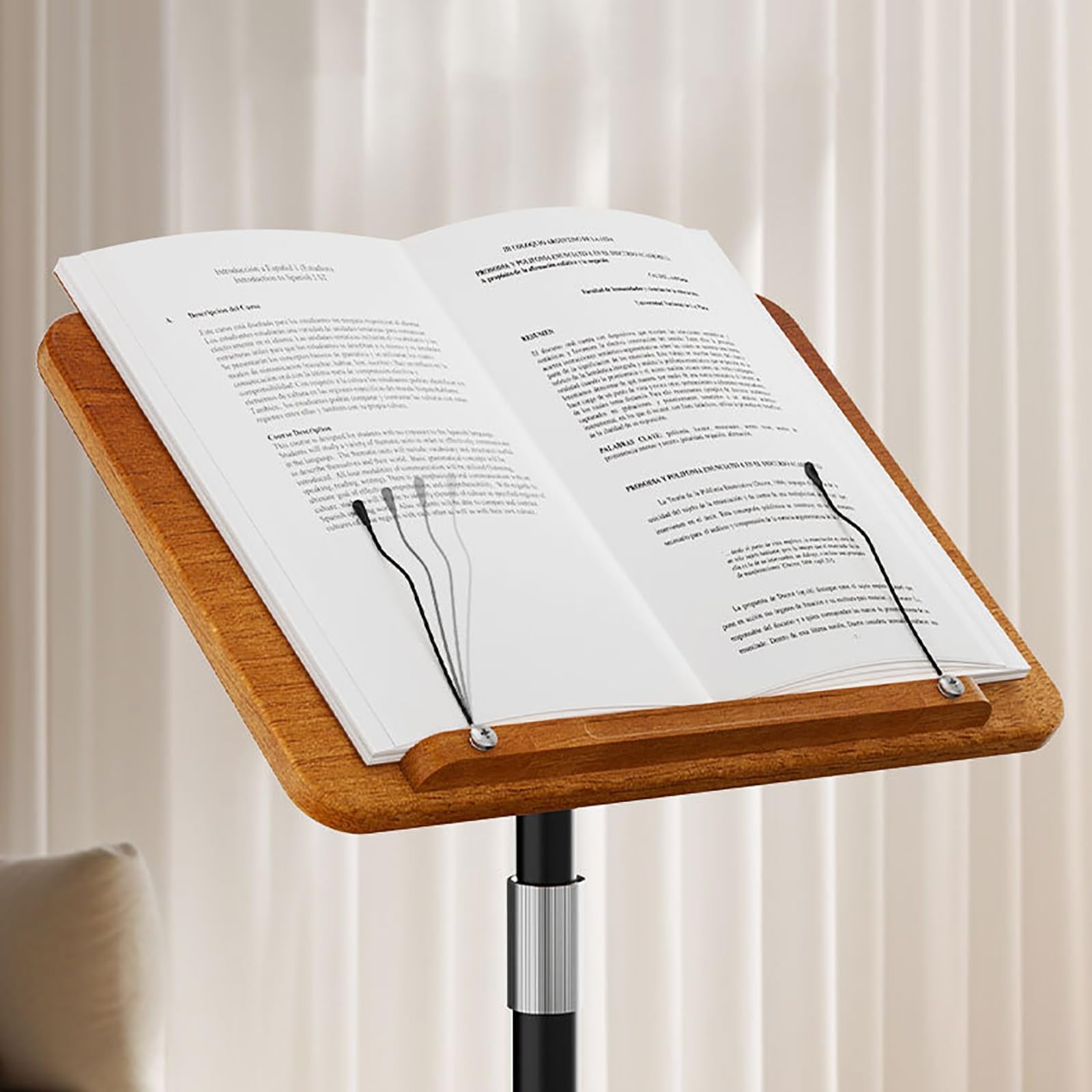 Supporto per podio, regolabile, altezza 50-180 cm, per libri, spartiti, libri di cucina, porta libri con piedistallo, in legno