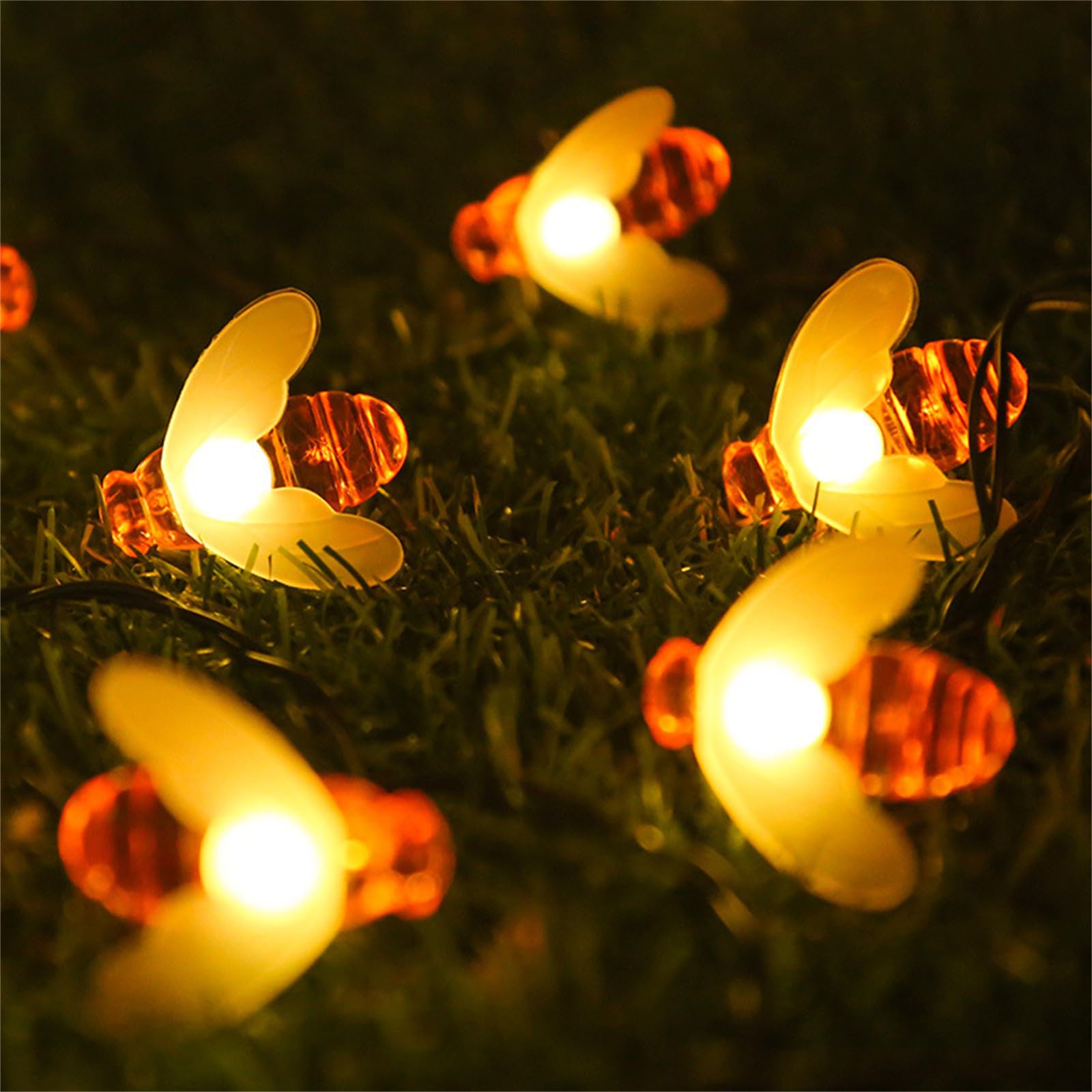 Mateju Solar String Lights Outdoor Garden, 8 Modes Solar Powered Waterproof LED Fairy Lights with Remote for Patio, Yard, Indoor Bedroom, Party, Wedding (Bee Warm White,12M/100LED)