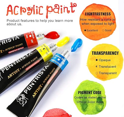 Miniatura 2 de Pintura acrílica, juego de 12 colores de suministros de pintura de 0.4fl oz, pinturas artísticas para adultos y niños, juego de pintura de