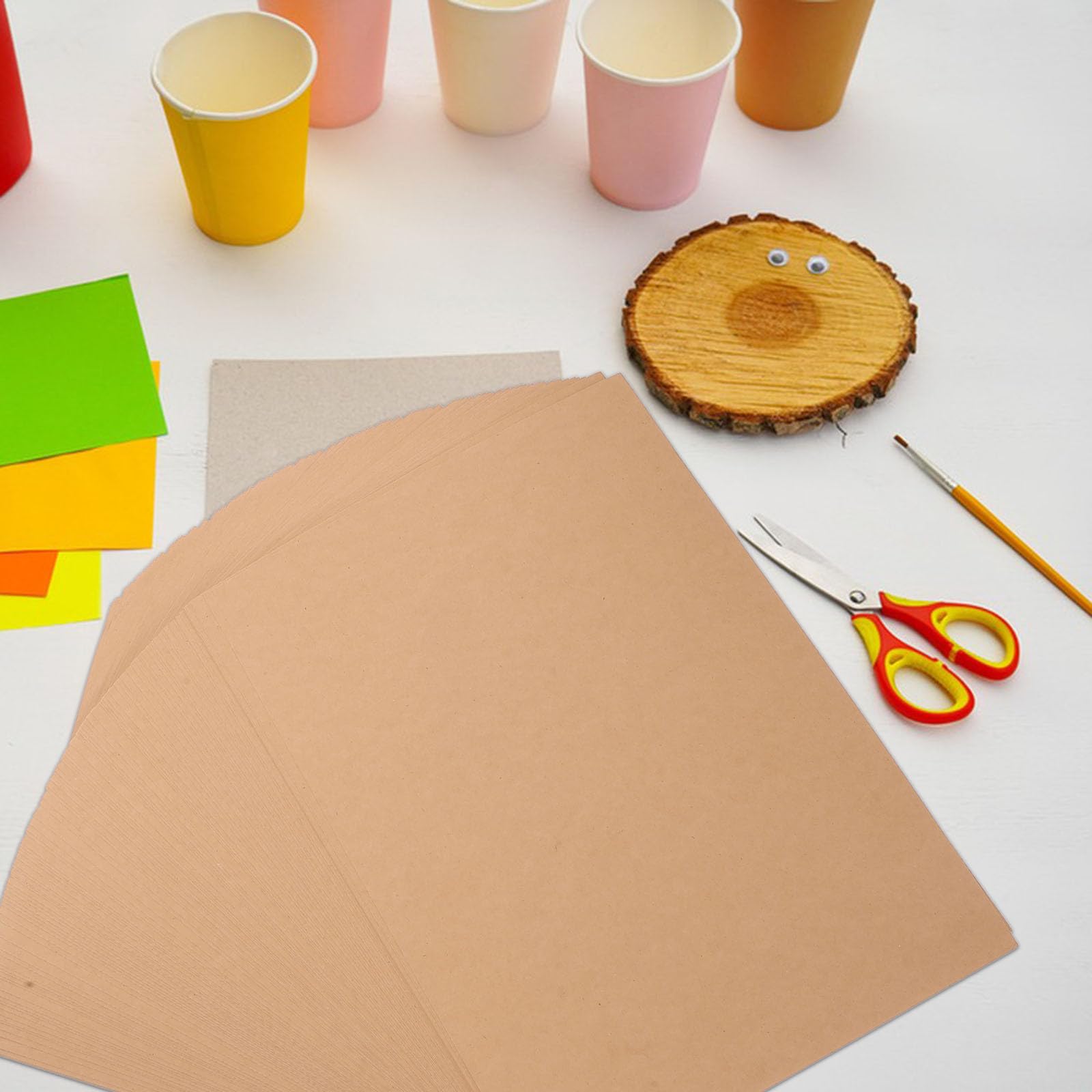 Braunes Kraftpapier Karton 100 Blatt 180g/m² für Bastelprojekte