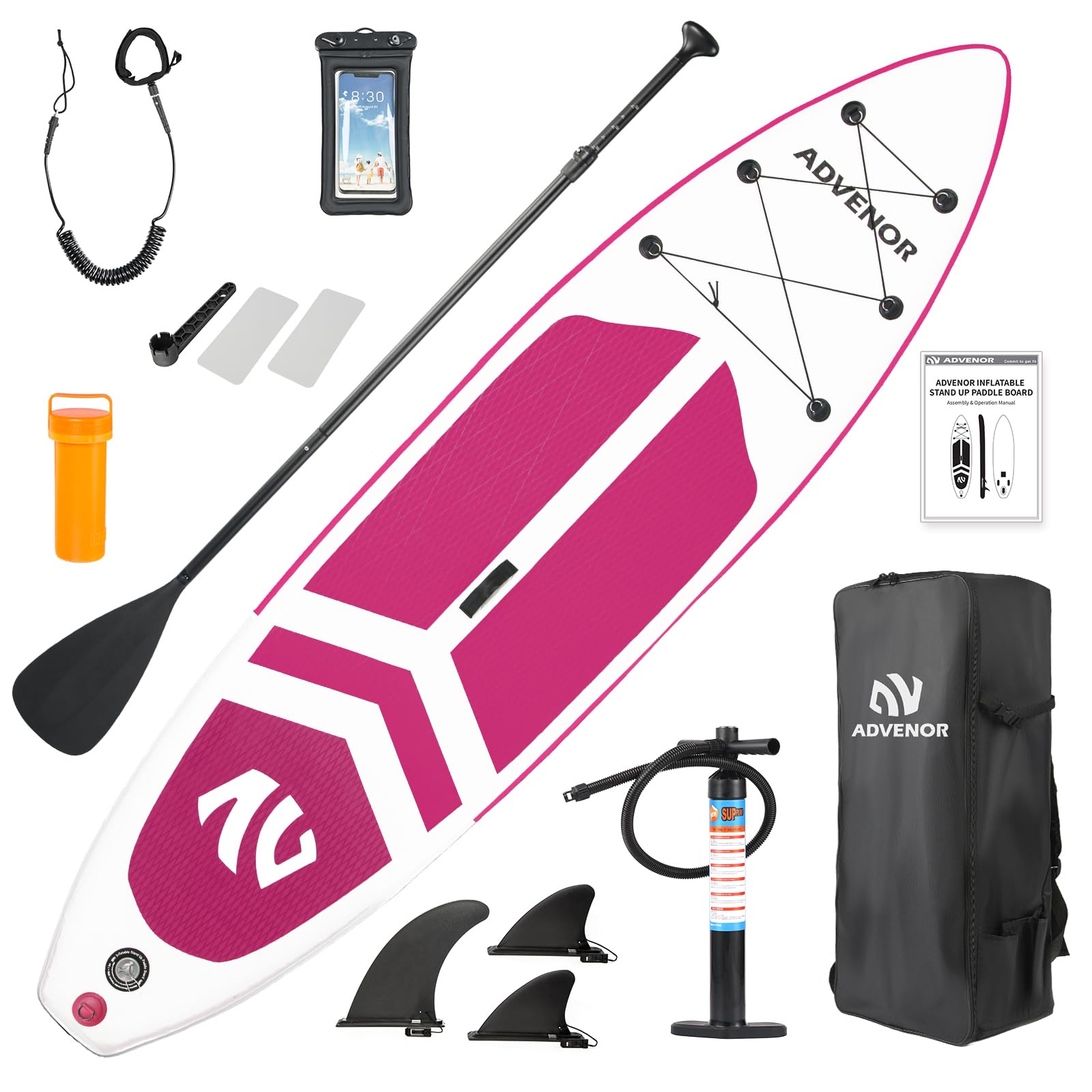 ADVENOR Paddle Board 11'x33 x6 Extra Wide Inflatable Stand Up Paddle Board with SUP Accessories Including Adjustable Paddle,Backpack,Waterproof Bag,Leash,and Hand Pump,Repair Kit