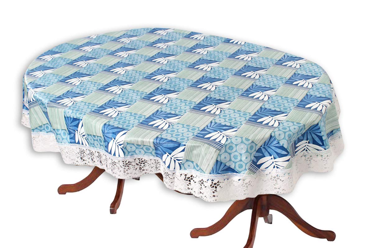 The Furnishing Tree Oval Shaped WxL 54x78 Inch 4 Seater Table Cover Surface Pattern Blue, Waterproof PVC (B08BFYDKW6) Amazon Price History, Amazon Price Tracker