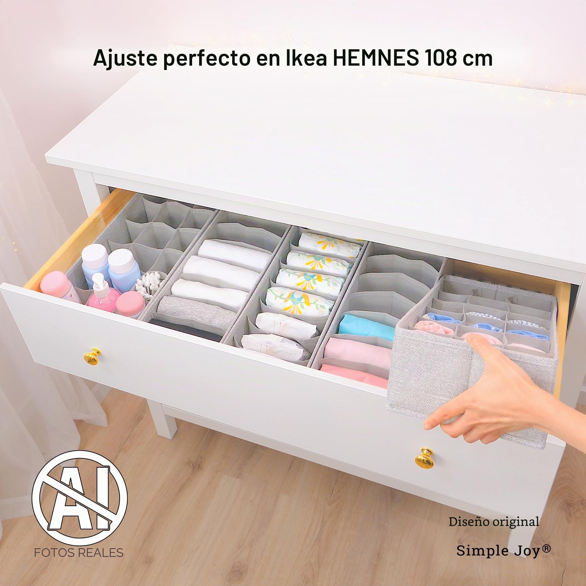 SIMPLE JOY® Organizador de cajones compatible con Ikea (HEMNES (60 compartimentos))