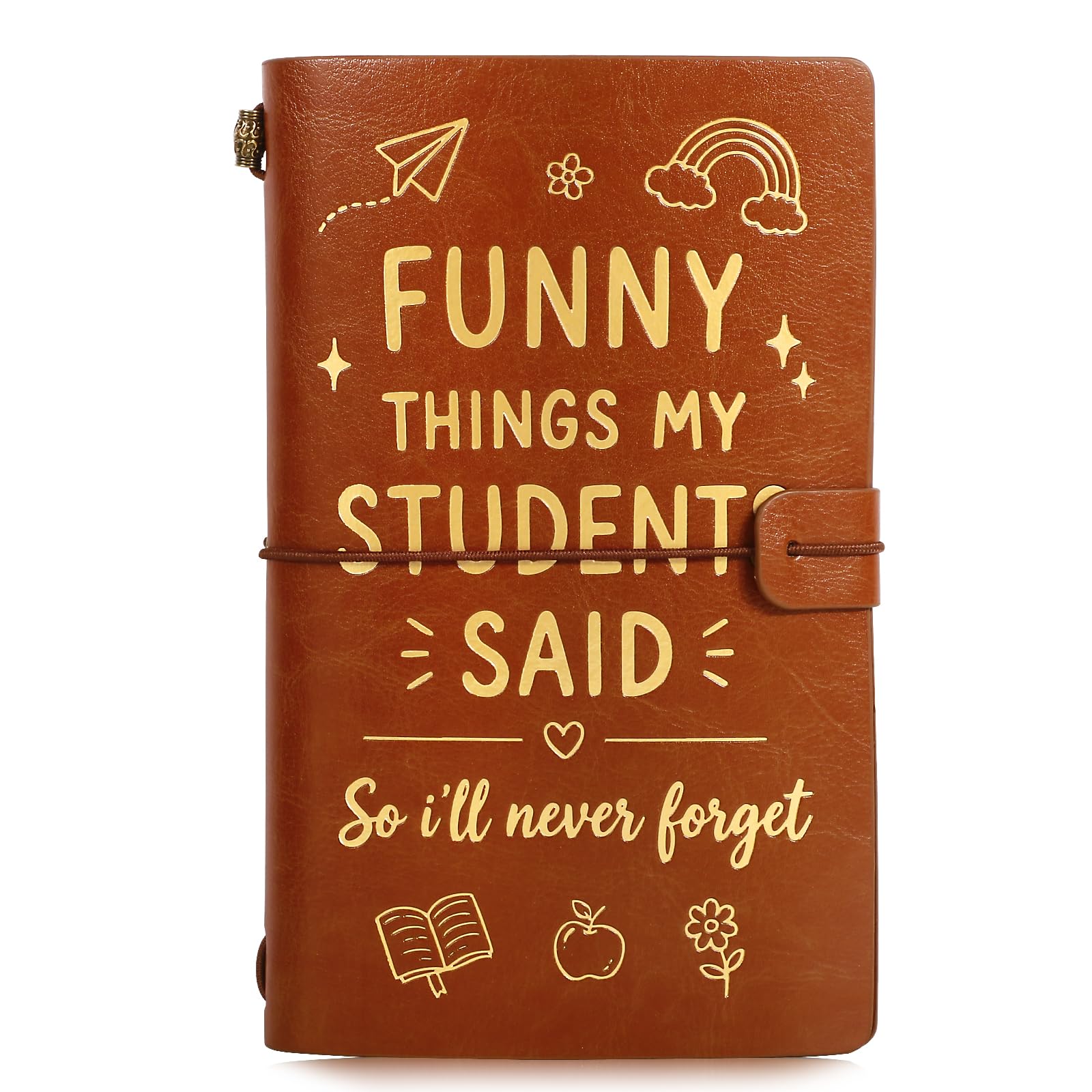 DOORIO Teacher Gifts, Funny Things My Students Said Funny Leather Notebook Journal Thank You Teacher Personalised Gifts for Women Men Teacher Appreciation Gifts