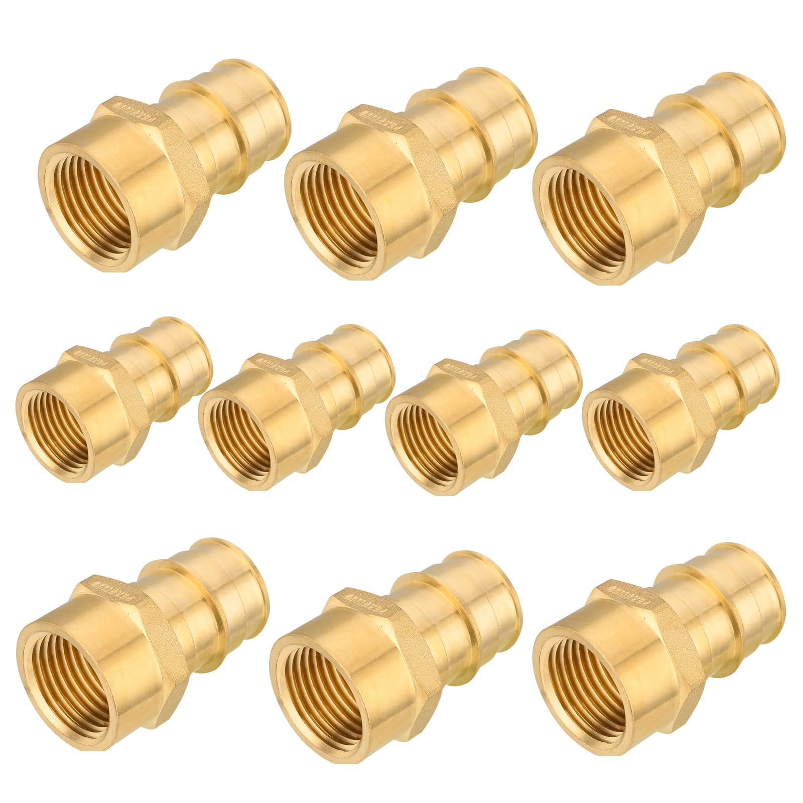 Paquete de 10 Accesorios PEX-A, 1 Pulgada PEX x 3/4 de Pulgada NPT Hembra, Accesorios de expansión roscados Hembra de latón para tubería PEX A, ASTM F1960, Cobre (PEX1960137-10Pack)
