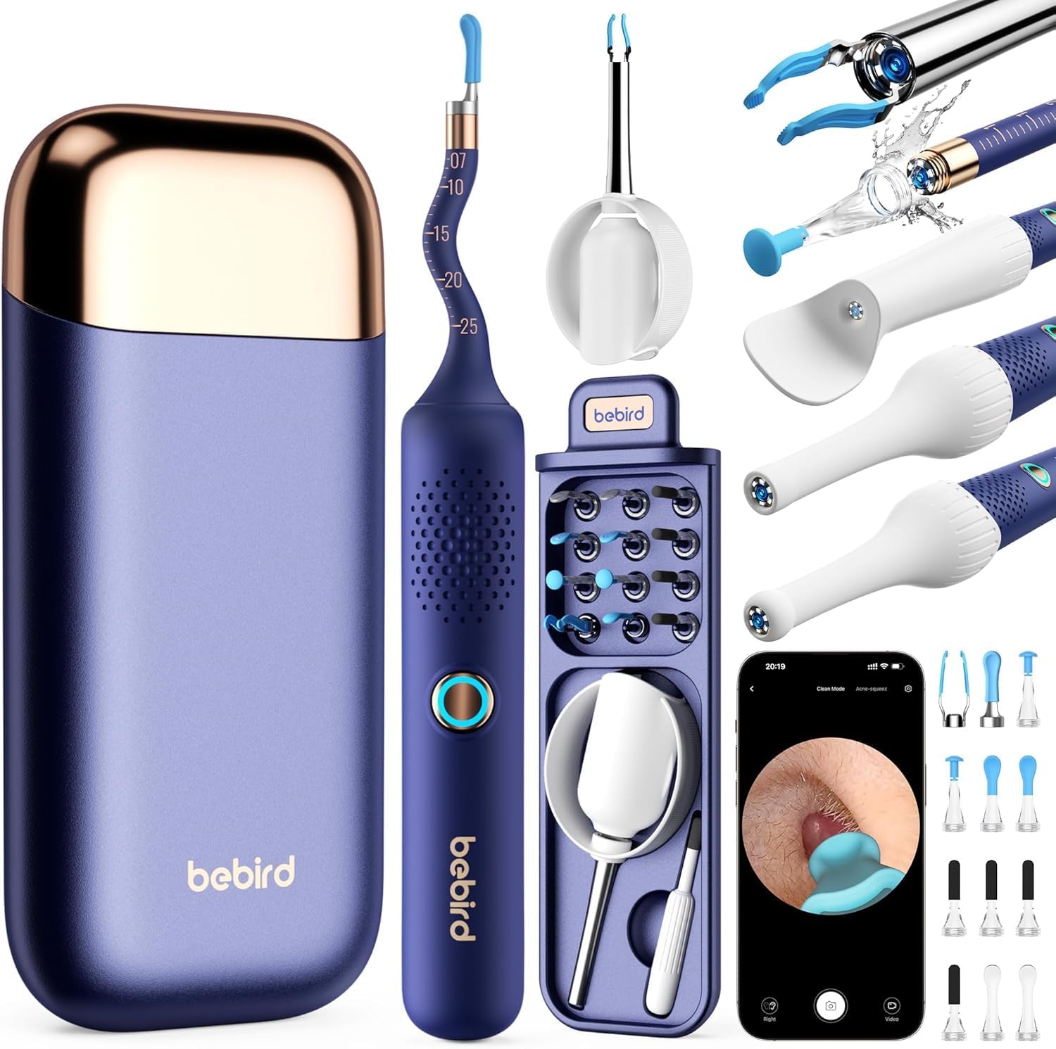 Wireless Smart Visual Ear Cleaner with HD Camera & LED Light | 1296P WiFi Otoscope Ear Wax Removal Tool Kit for Adults & Kids | Rechargeable Ear Pick Cleaner with Multiple Silicone Tips-image-40