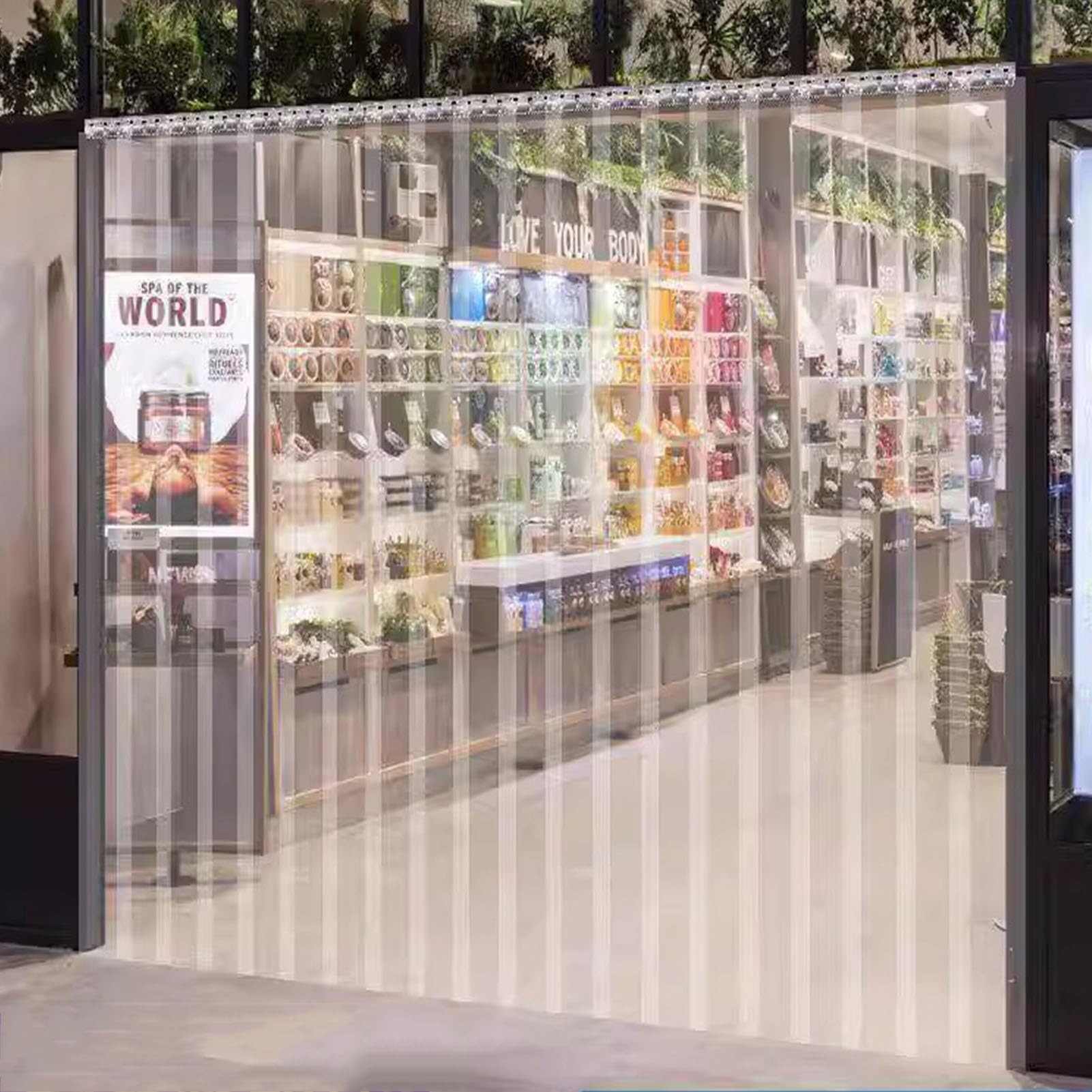Rideau de Porte à lanières, Rideau de Porte à lanières en Plastique Lisse en PVC Transparent, chevauchement à 50% pour Garage, Entreprise (Taille : 120 x 240 cm)