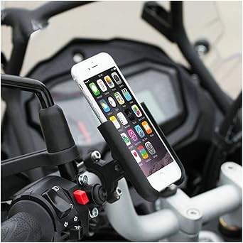 Compatible with Bajaj Pulsar N160 RS200 NS200 NS160 NS125 Pulsar 150 Motorcycle Mirror Mobile Phone Bracket Holder(Handler Black)