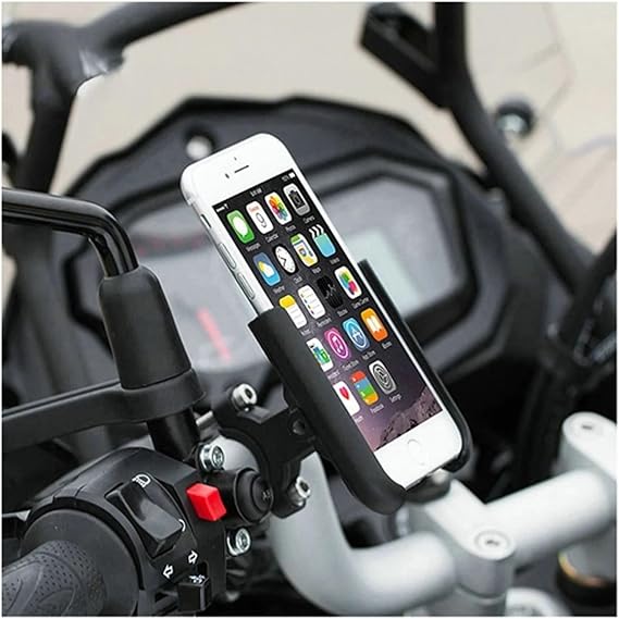 Compatible with Bajaj Pulsar N160 RS200 NS200 NS160 NS125 Pulsar 150 Motorcycle Mirror Mobile Phone Bracket Holder(Handler Black)