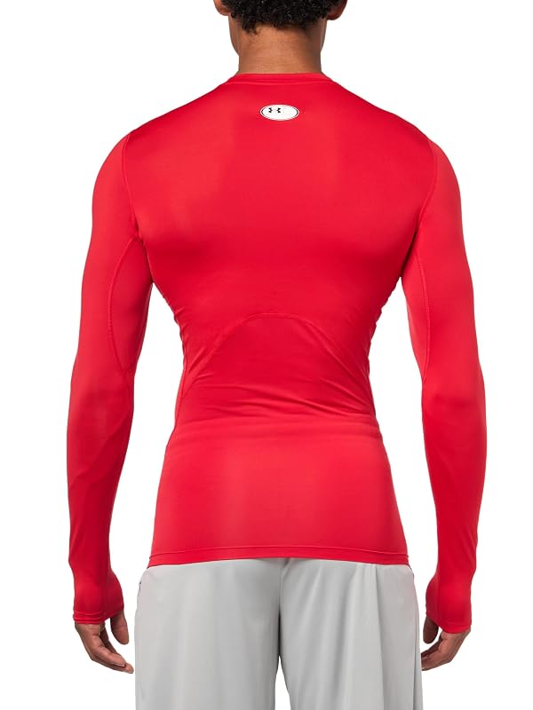 Under Armour Men's Armour HeatGear Compression Long-Sleeve T-Shirt, (601) Red / / White, Small by Under Armour - Image 2
