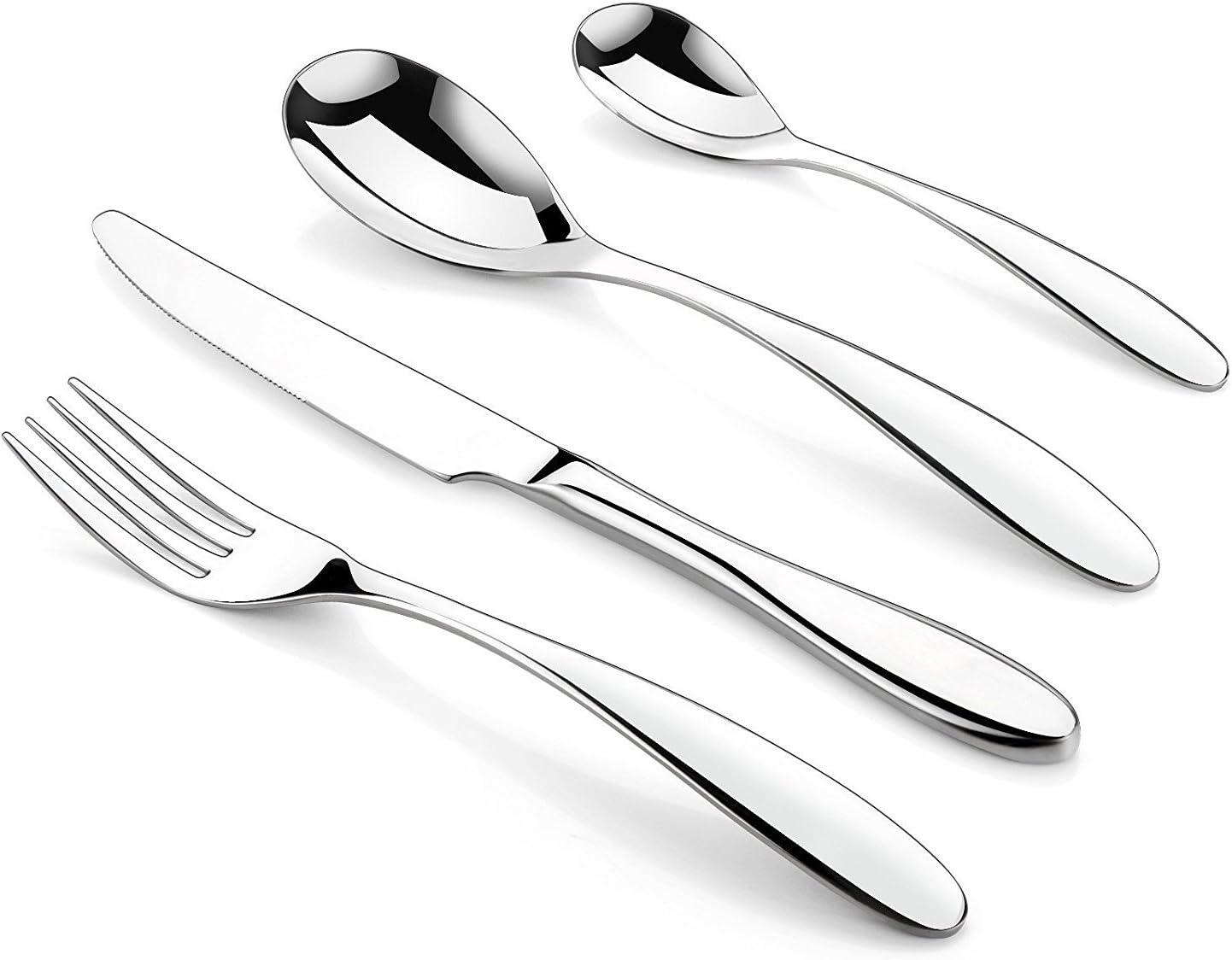 Jastoo 16-Piece Flatware Set, 18/10 Stainless Steel, Mirror Polished Luxury Design, Restaurant & Hotel Quality, Cutlery Service for 4