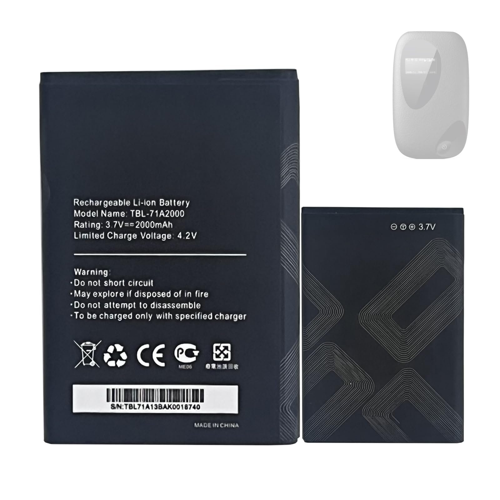 Batteria di ricambio TBL-71A2000 compatibile con router WLAN, Mobile Wireless Hotspot T-PLink M5250 / M5350 / M7000 / M7200 / M7300 / M7350 (versione 5 & 5.1)