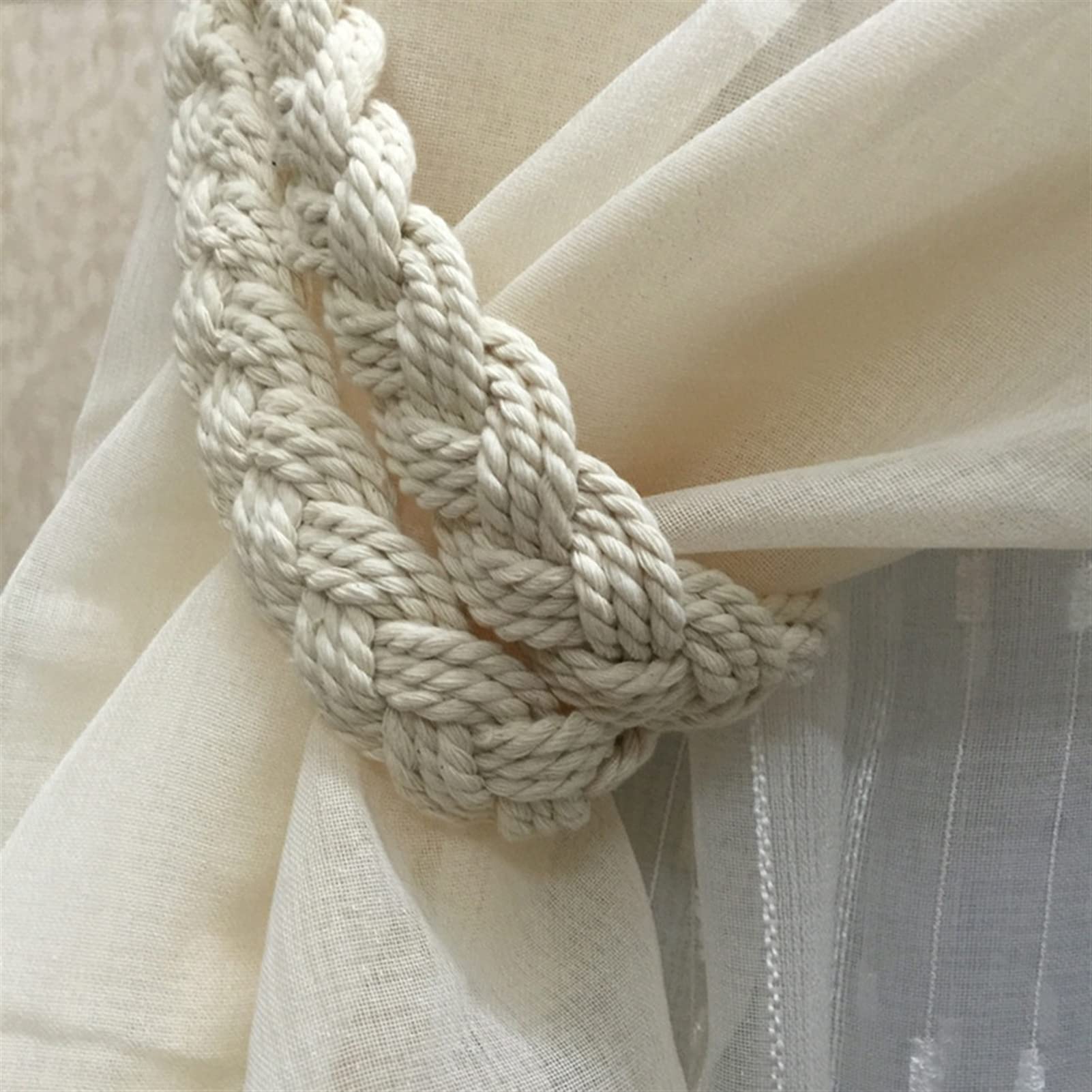Cordones Ajustables para Cortinas, Cordones para c Paquete de 10 alzapaños for Cortinas de algodón Tejido con diseño Anudado de 25,59 Pulgadas