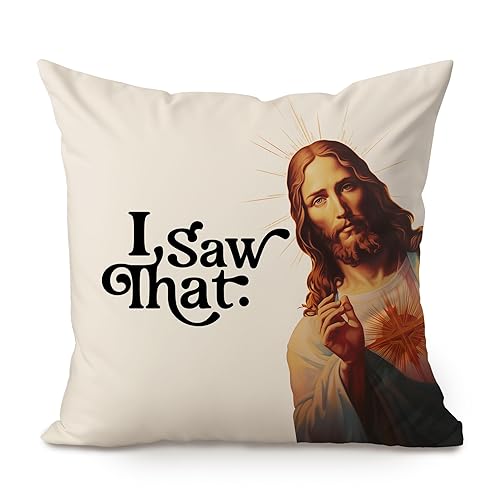 I Saw That Jesus Throw Pillow, Funny Cushion Cover, Christian Living Room Decor, College Dorm Accent Pillow, Funny Religious Pillow Cover, Christian I Saw That Jesus Throw Pillow, Funny Cushion Cover, Christian Living Room Decor, College Dorm Accent Pillow, Funny Religious Pillow Cover, Christian