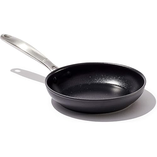 OXO Good Grips Pro 8" Frying Pan Skillet, 3-Layered German Engineered Nonstick Coating, Dishwasher Safe, Oven Safe, Stainless Steel Handle, Black