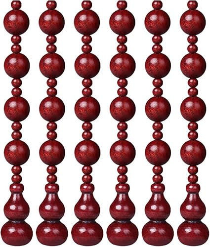 Vista 2 de Wooden Beaded Door Curtain Screen,Partitions Closets Curtains,Handmade Bead String Curtains,Retro Style Door Curtain Screen,Easy to