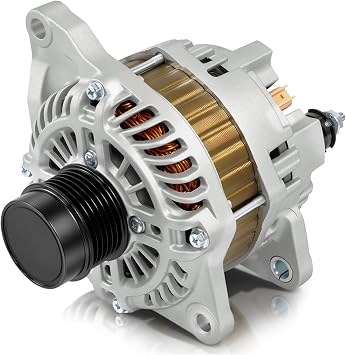 New 11231N Alternator-115A Fits for Chrysler 200/Cirrus/Sebring Dodge Avenger/Caliber Jeep Compass/Patriot, L4 2.0L/2.4L, 2007-2017 - 12V Clockwise, 6-Groove Clutch Pulley