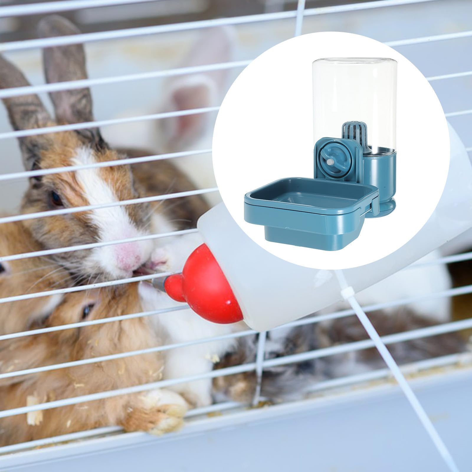 Comedero de Agua para Mascotas Bebedero para Conejos Portátil de Plástico 750ml para Viajes y Hogares Uno o Varios Tipos de Mascotas