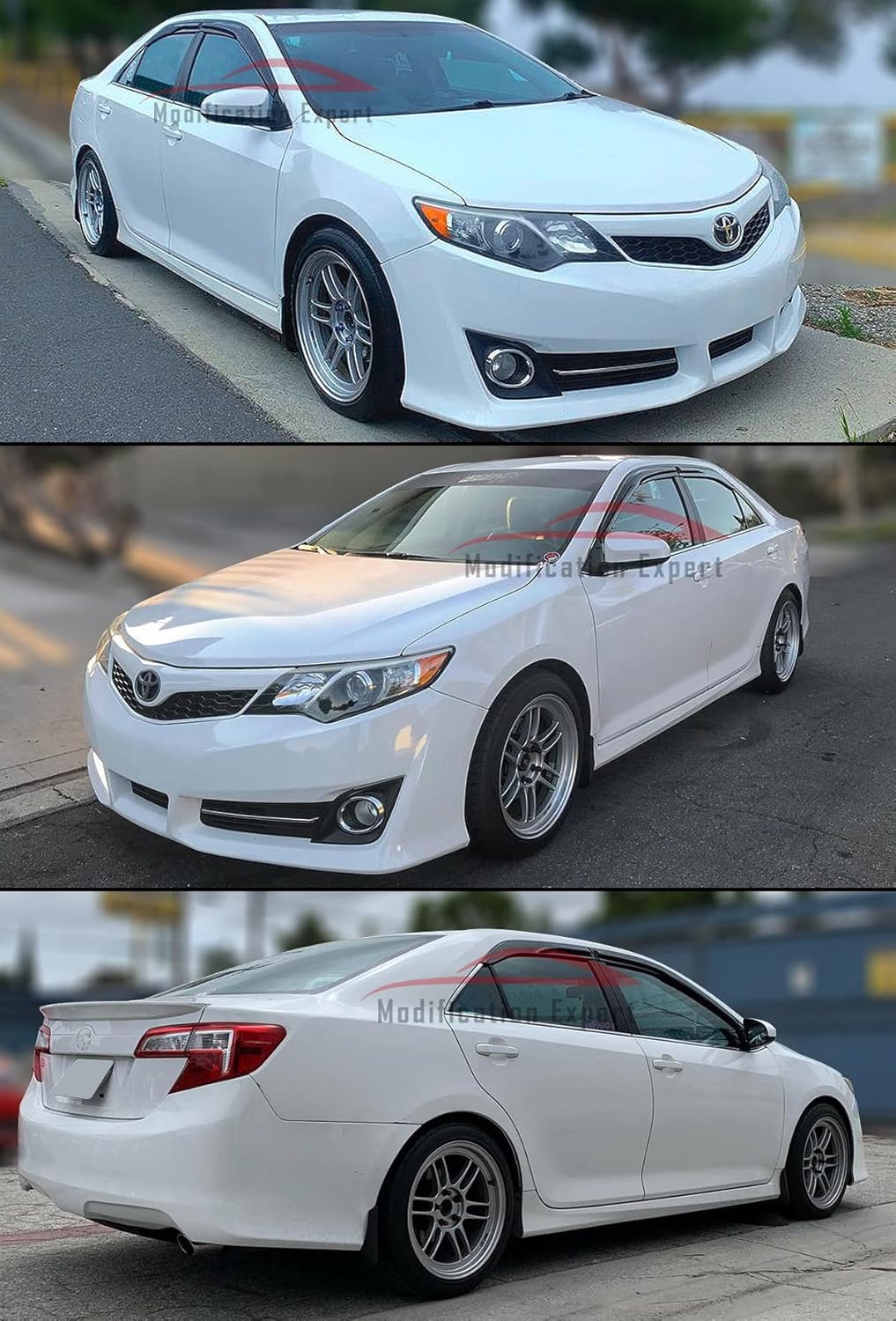 Fits for 2012-2017 Toyota Camry JDM 3D Wavy Mugen Style Window Visors Rain Guards Deflector