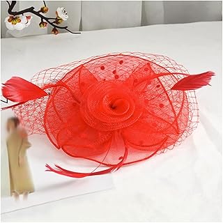 YMGSCC Hat Mesh Ladies Hair Accessories Headband Wedding Photography Etiquette hat Annual Party(E)