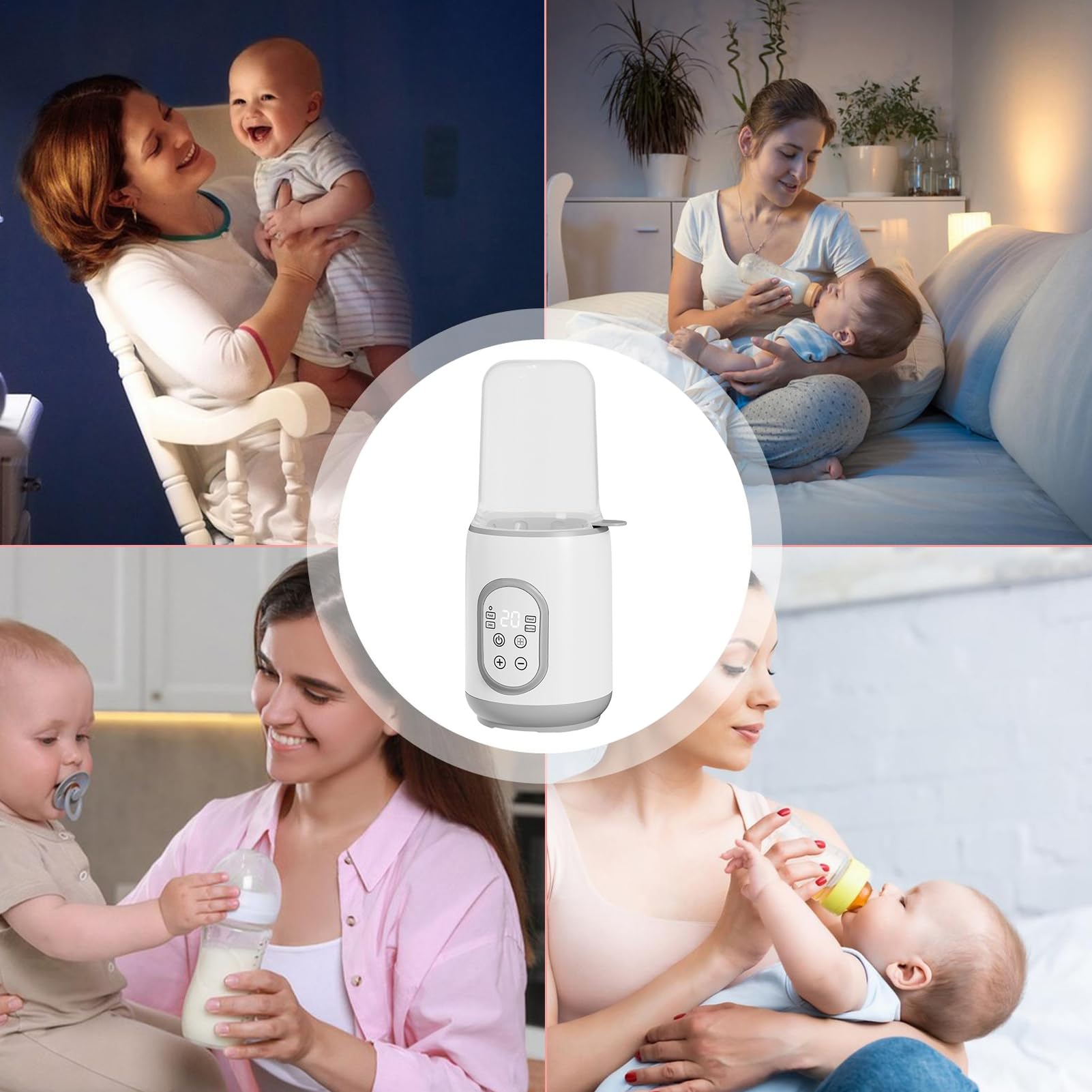 Scaldabiberon Da Viaggio - Scaldavivande 2 In 1 Per Scongelare Il Latte Materno | Controllo Intelligente Della Temperatura E Spegnimento Automatico | Sterilizzatore Per Bottiglie Portatile Per Gite O