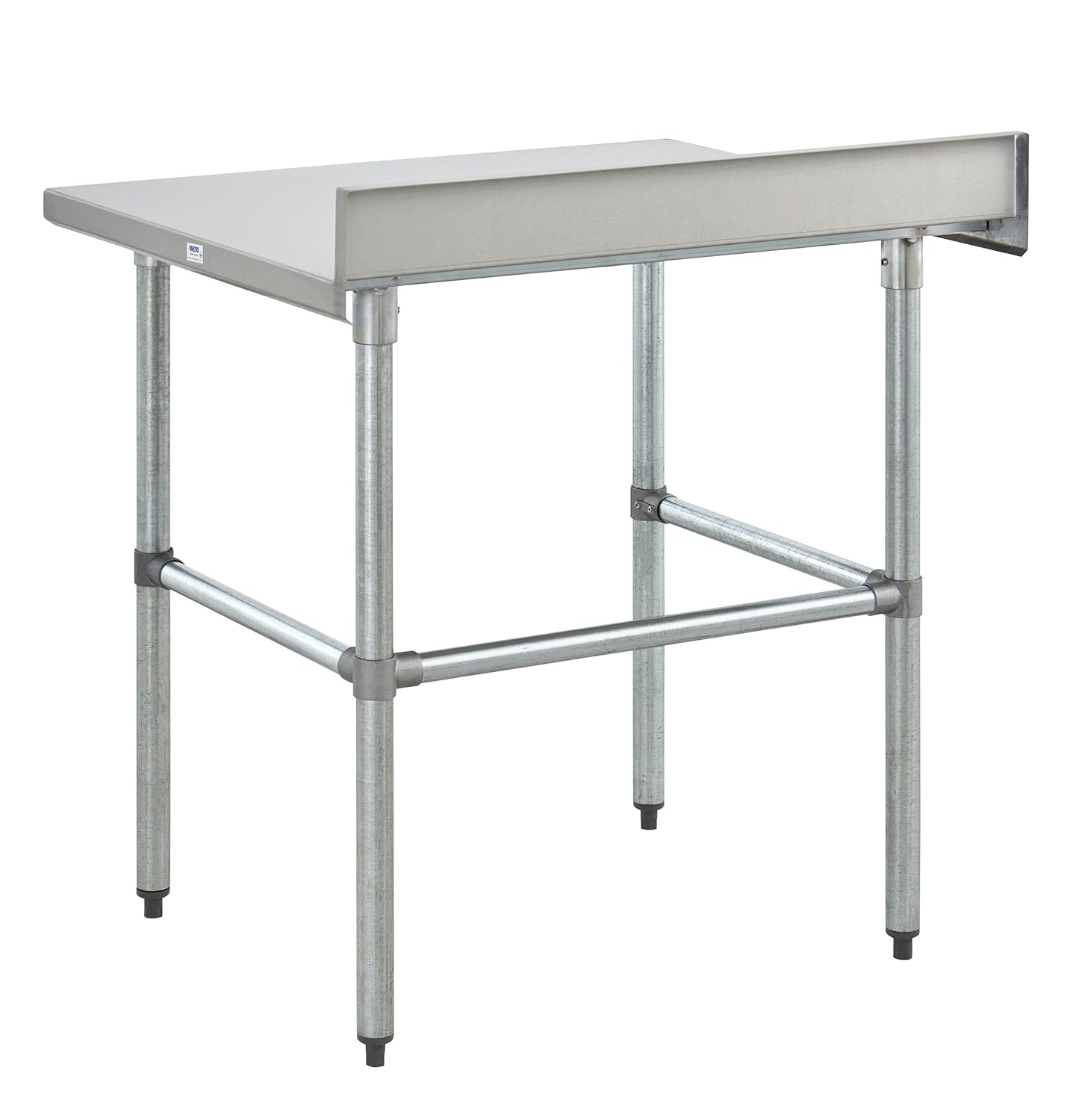 Kratos Stainless Steel Open Base Kitchen Prep Table 30"x36" with Cross-Bracing and Backsplash, NSF Worktable for Restaurants - 16ga/304SS