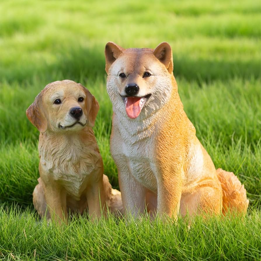 Amazon.co.jp: JAnjiaLxY 置き物 犬像 ワンちゃん 田園風