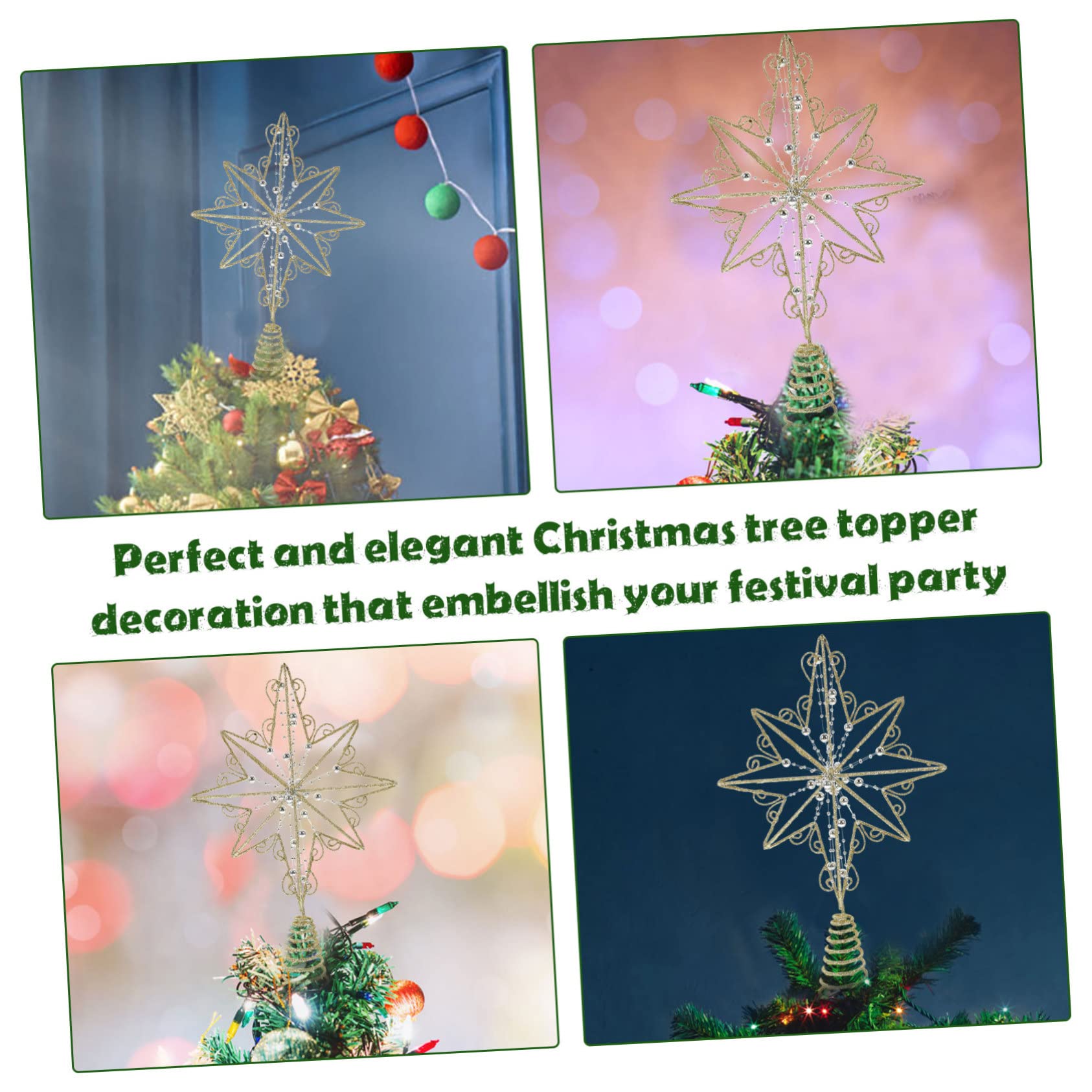 Zerodeko 4stücke Xmas Baumspitze Stern Dekoration Goldene Weihnachtsbaumspitze Für Festliche Anlässe Installieren Leicht Und Für Ihre Weihnachtsfeier