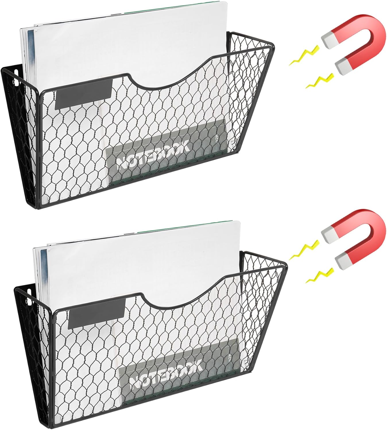 Amazon.com : Nisorpa 2 Packs Magnetic File Holder 1-Tier File Folder ...