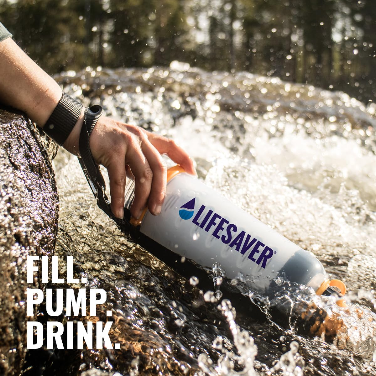 LifeSaver Botella Agua Portátil con Filtro Agua - Purifica Hasta 6000 Litros, 750ml de Capacidad, Elimina un 99,99% de Virus, Bacterias, para Senderismo y Camping, Cartuchos Reemplazables