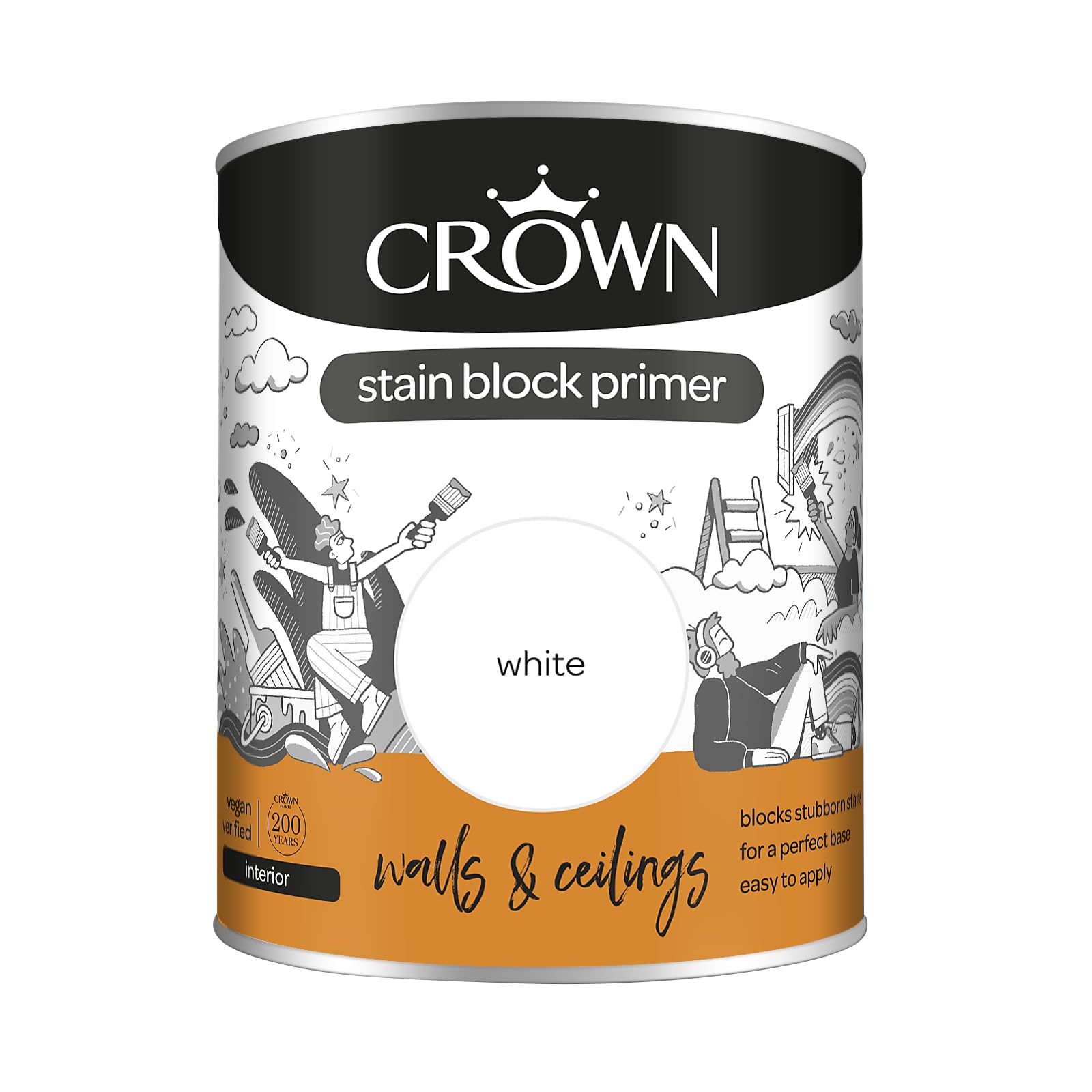 Crown Multi Surface Primer & Undercoat, 750ml, White, Interior & Exterior