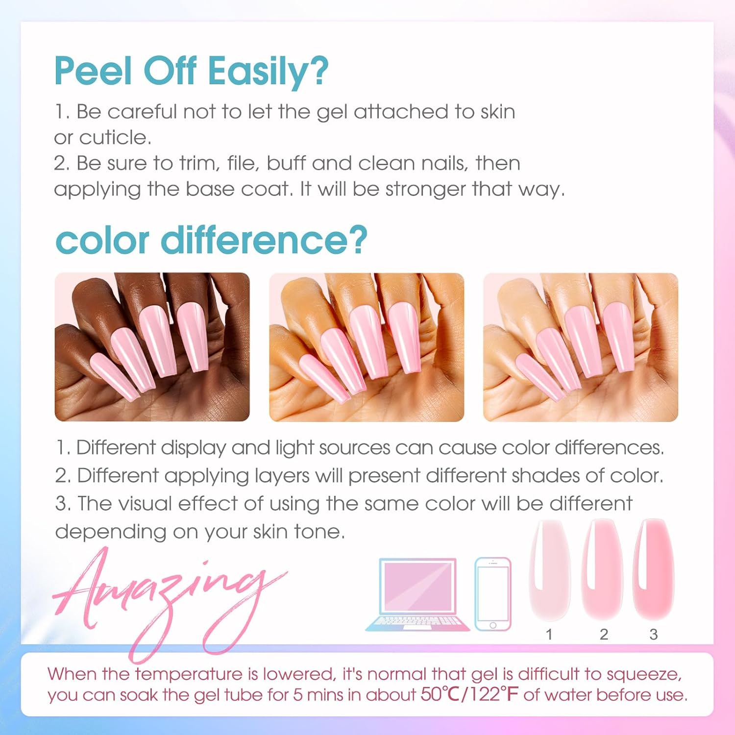 Poly Nail Gel Starter Kit with Drill-14 Colors + 75 Nail Art Accessories Kit, ROSALIND Neon Poly Extension Gel with Big UV Light 48W and Electric Nail Drill Starter Kit with Everything - Image 8