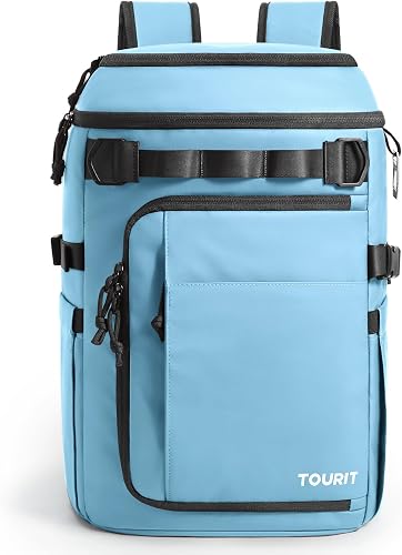 TOURIT 38 Cans Backpack Cooler: Leak Proof Waterproof 2 Insulated Compartments Soft Cooler Bag Beach Travel Camping Picnic