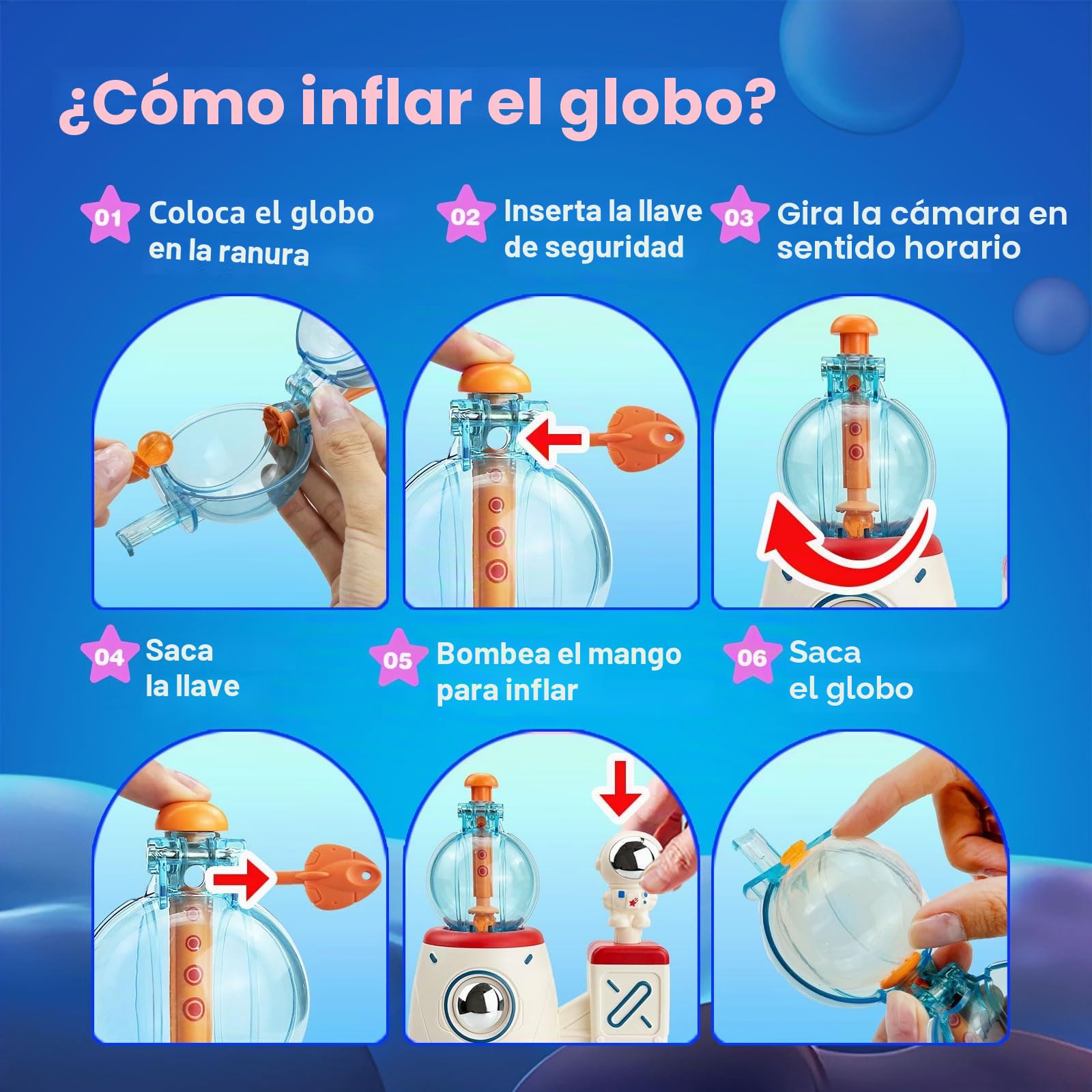 nicknack Nano Art Kit con Inflador de Globos Cohete, 195 Piezas Manualidades para Niños - Juego para Hacer Burbujas Pegajosas, Juguete Educativo y Creativo