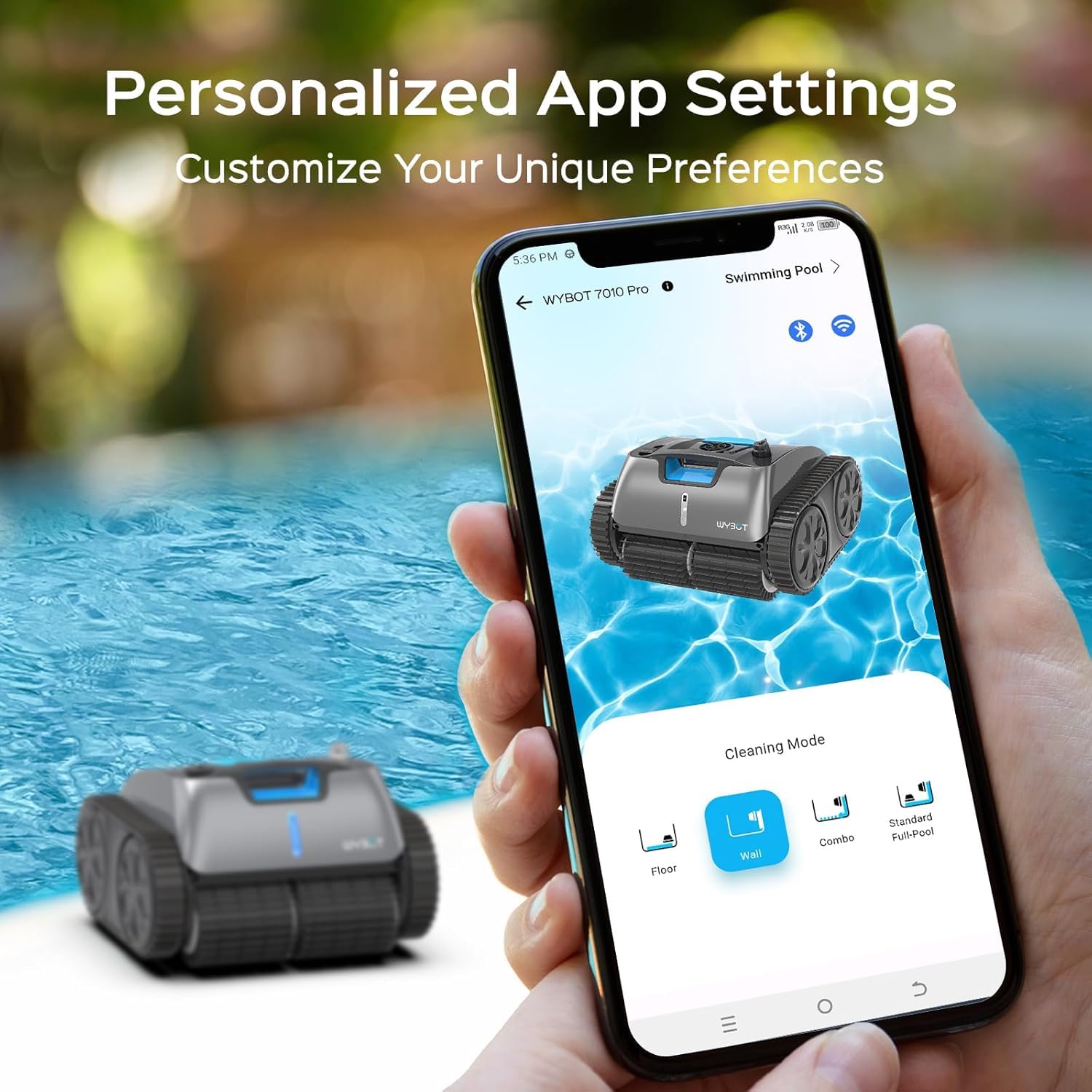 C1 PRO - Robot Pulitore Piscina Senza Fili a Batteria Fino a 150 Minuti, Fondo, Pareti, Linea d'Acqua, Pianificazione Pulizia con App e con Pulsate a Bordo Robot