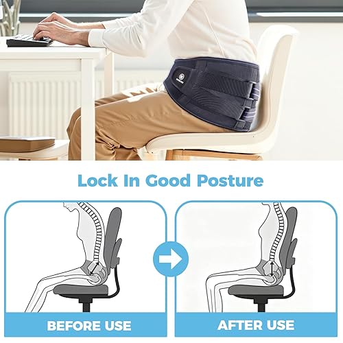 Miniatura 5 de Cinturón de cadera sacroilíaco de postura para mujeres y hombres que alivia el dolor ciático, pélvico, espalda baja, pierna y nervio sacro causado